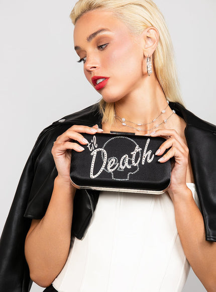 Raven "Til Death" Crystal Clutch