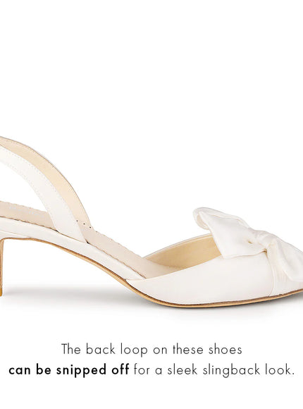 Bella Belle Raven Slingback Kitten Heels with Bow