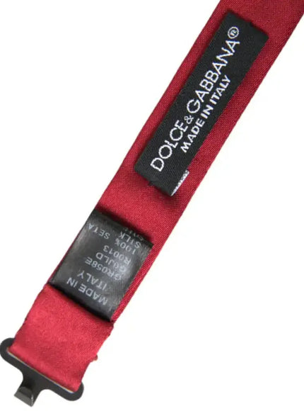 Dolce & Gabbana Red Silk Floral Bow Tie