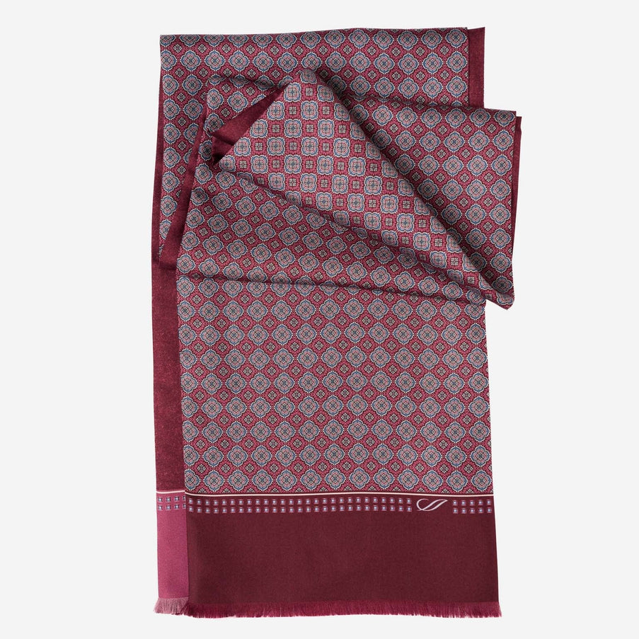 Elizabetta Palazzo Reversible Silk Scarf Claret Red