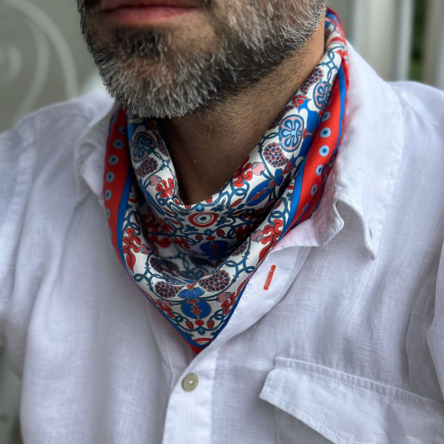 Elizabetta Barbaresco Silk Neckerchief - Red