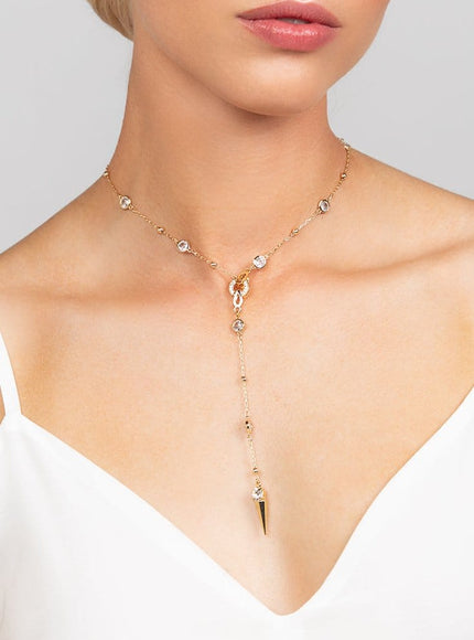 Ricky Spike Charm Lariat Necklace