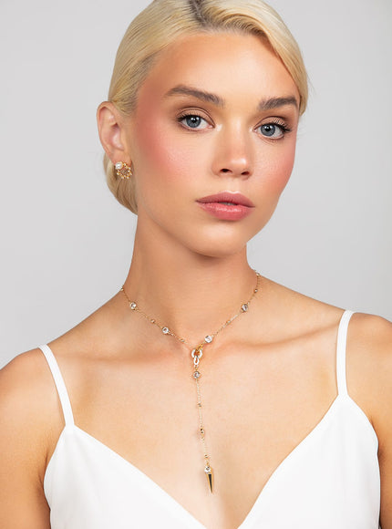 Ricky Spike Charm Lariat Necklace