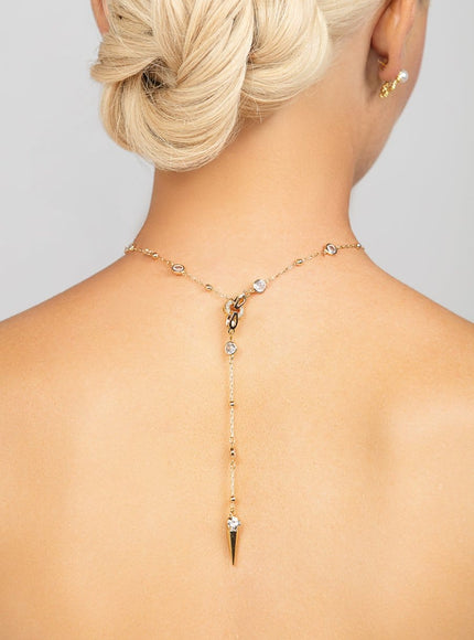 Ricky Spike Charm Lariat Necklace