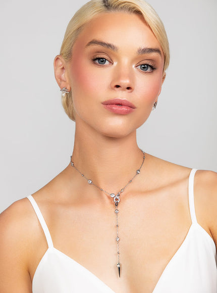 Ricky Spike Charm Lariat Necklace
