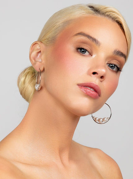 Rio Large Pearl Hoop Earrings