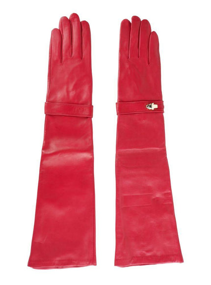 Roberto Cavalli Lambskin Leather Gloves in Red - Ellie Belle