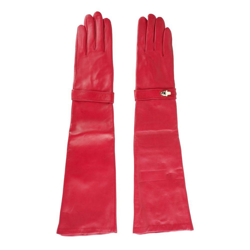 Roberto Cavalli Lambskin Leather Gloves in Red - Ellie Belle