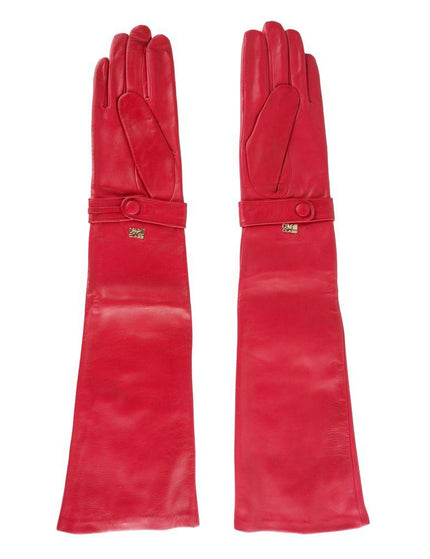 Roberto Cavalli Lambskin Leather Gloves in Red - Ellie Belle