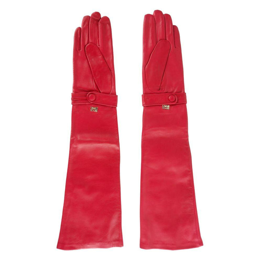 Roberto Cavalli Lambskin Leather Gloves in Red - Ellie Belle