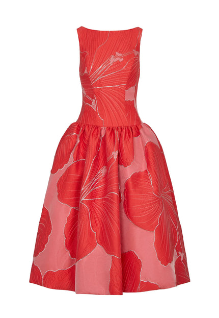Anne Barge Rocio Petal Jacquard Tea-Length Gown