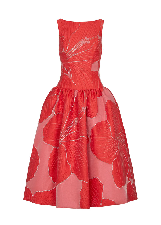 Anne Barge Rocio Petal Jacquard Tea-Length Gown