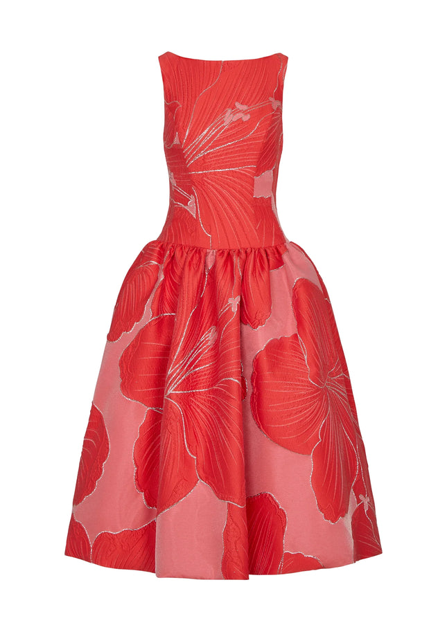 Anne Barge Rocio Petal Jacquard Tea-Length Gown