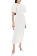 Rotate Midi Lace Dress In White Rotate Midi Lace Dress In White