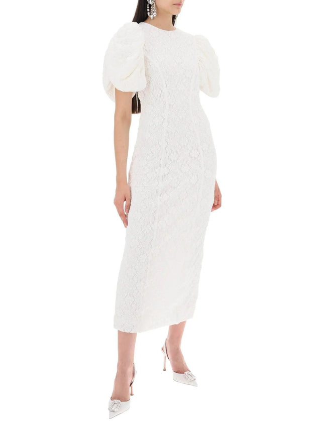 Rotate Midi Lace Dress In White - Ellie Belle