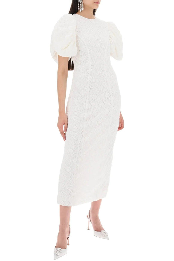 Rotate Midi Lace Dress In White - Ellie Belle