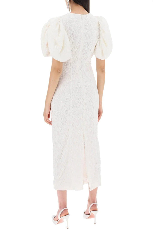 Rotate Midi Lace Dress In White - Ellie Belle