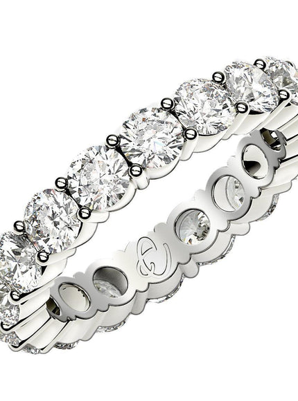 Round Cut Lab Grown Diamond Eternity Ring in 14k White Gold (2 cttw FG/VS2) - Ellie Belle