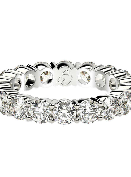 Round Cut Lab Grown Diamond Eternity Ring in 14k White Gold (2 cttw FG/VS2) - Ellie Belle