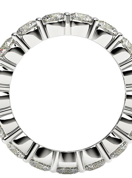 Round Cut Lab Grown Diamond Eternity Ring in 14k White Gold (3 cttw FG/VS2) - Ellie Belle