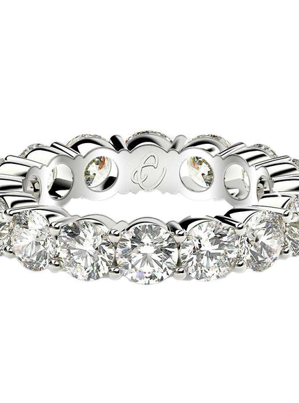 Round Cut Lab Grown Diamond Eternity Ring in 14k White Gold (4 cttw FG/VS2) - Ellie Belle