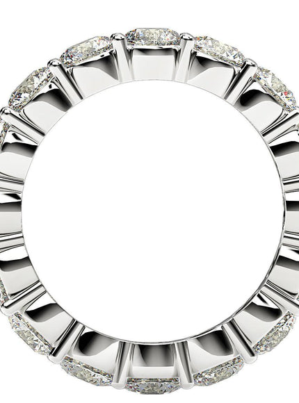 Round Cut Lab Grown Diamond Eternity Ring in 14k White Gold (4 cttw FG/VS2) - Ellie Belle