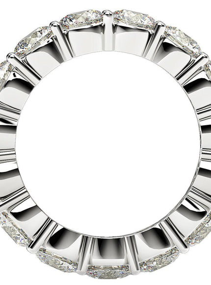 Round Cut Lab Grown Diamond Eternity Ring in 14k White Gold (5 cttw FG/VS2) - Ellie Belle