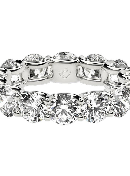 Round Cut Lab Grown Diamond Eternity Ring in 14k White Gold (6 cttw FG/VS2) - Ellie Belle