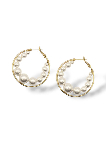 Roxy Large All Pearl Hoop Earrings