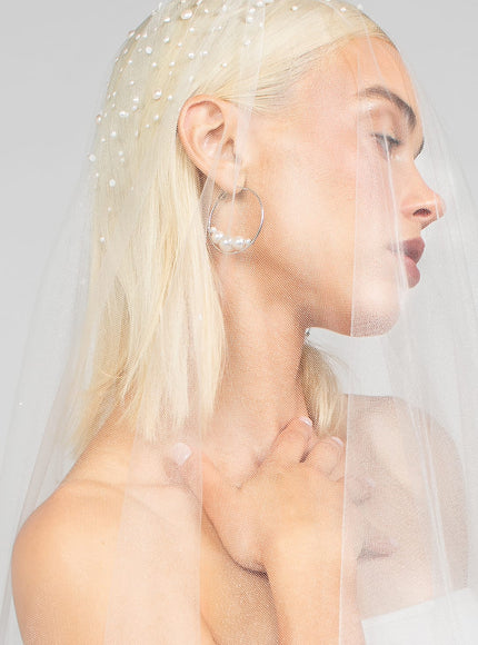 Royalty Two-Tier Cathedral Veil with Heavy Pearl Top