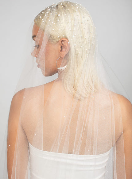 Royalty Two-Tier Cathedral Veil with Heavy Pearl Top