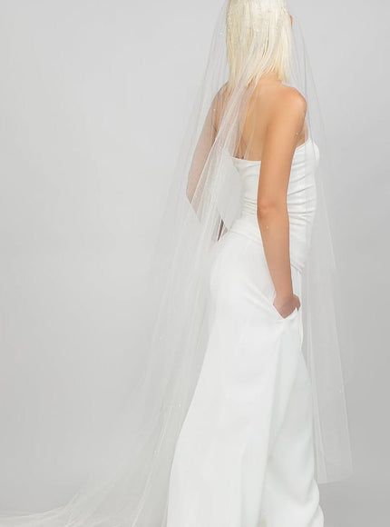 Royalty Two-Tier Cathedral Veil with Heavy Pearl Top