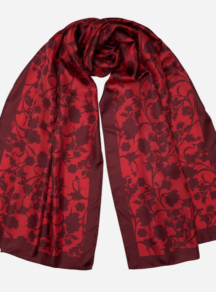 Elizabetta Regina Silk Scarf Shawl - Ruby Red