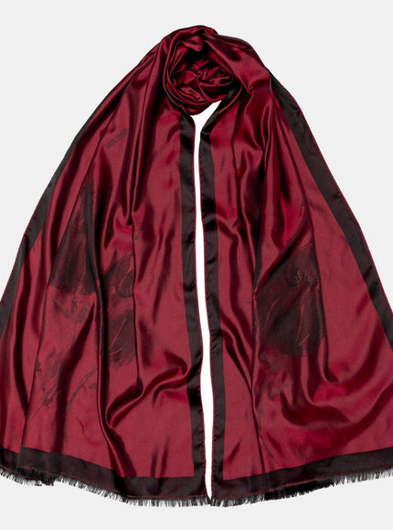 Elizabetta Fortuna Silk Shawl - Ruby Red