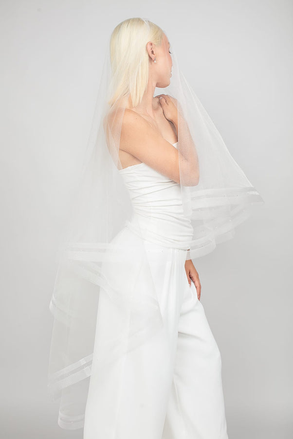 Ryder Waltz Double Horsehair Trim & Crystal Veil
