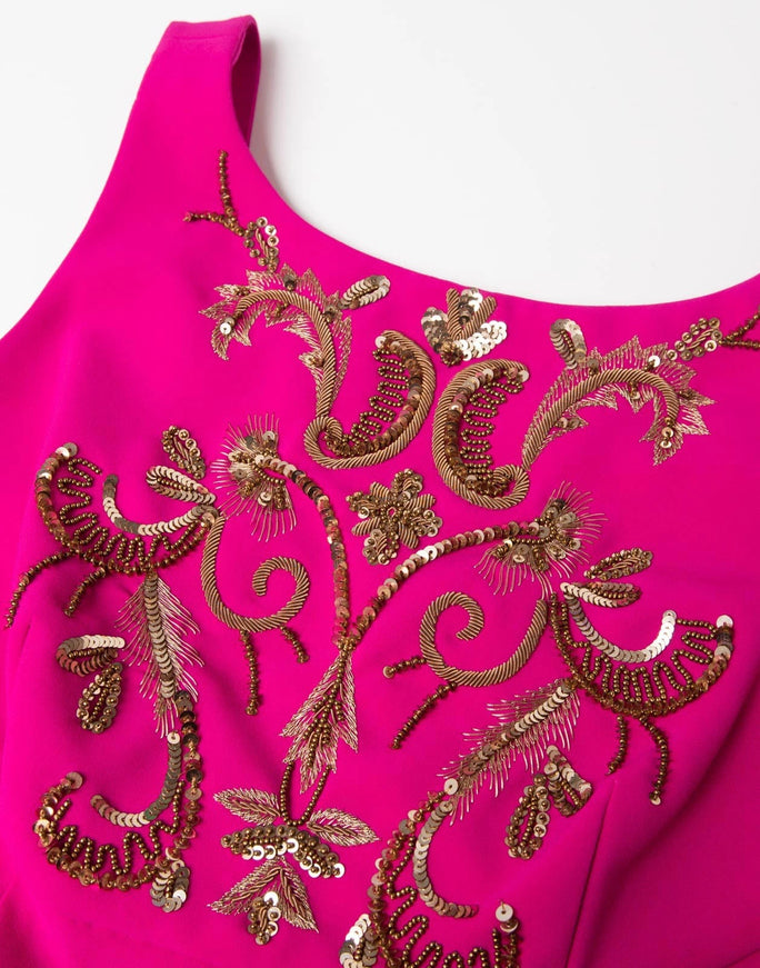 Sachin & Babi Pink Embellished Boat Neck Dress