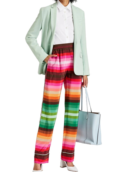 Valentino Garavani Striped Straight-Leg Crepe Pants