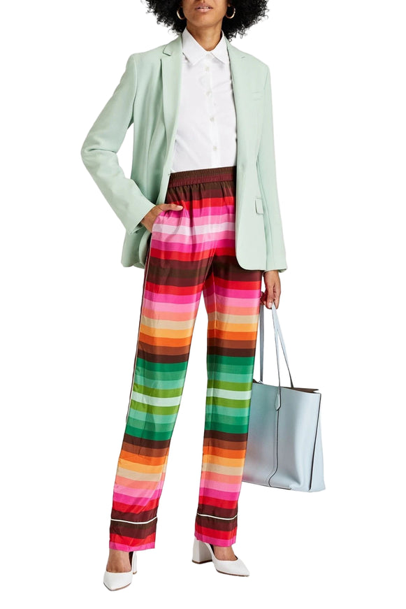 Valentino Garavani Striped Straight-Leg Crepe Pants