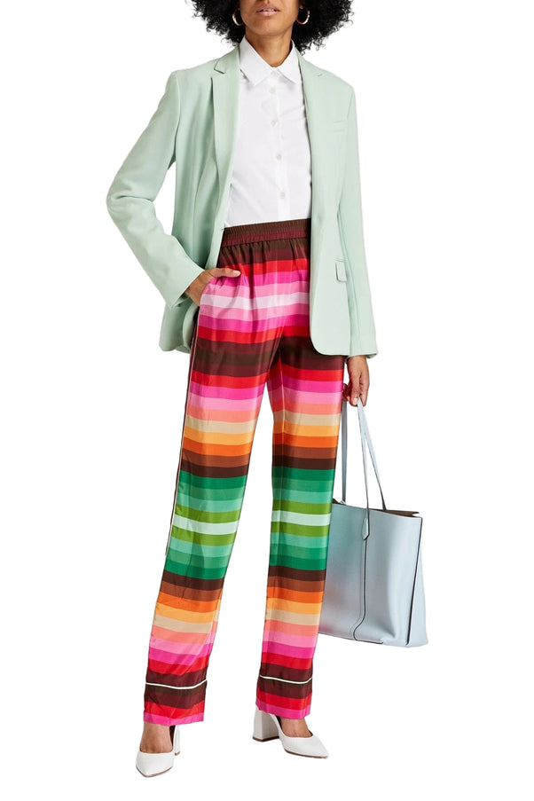 Valentino Garavani Striped Straight-Leg Crepe Pants