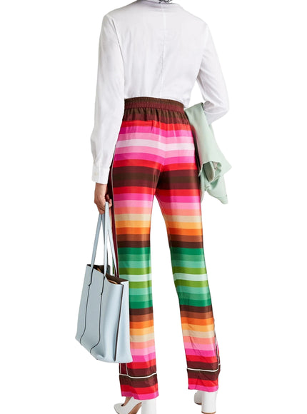 Valentino Garavani Striped Straight-Leg Crepe Pants