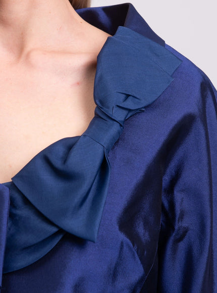 Sartoria Milanese Silk Blazer Jacket with Bow Detail