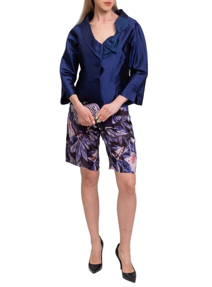 Sartoria Milanese Silk Blazer Jacket with Bow Detail