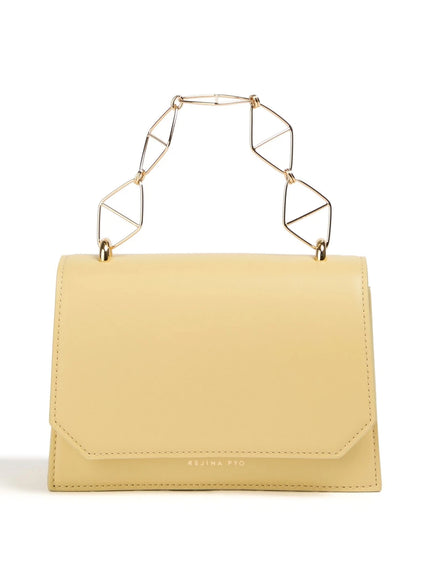 Rejina Pyo Leather Satchel Bag with Sculptural Chain Handle