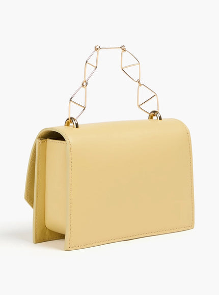 Rejina Pyo Leather Satchel Bag with Sculptural Chain Handle