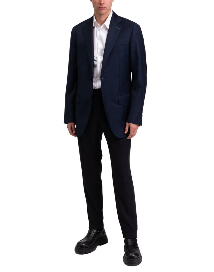 Reyer Single-Breasted Wool Blazer – Navy
