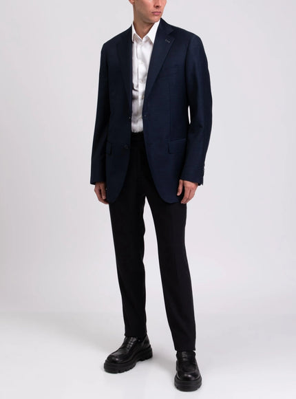 Reyer Single-Breasted Wool Blazer – Navy