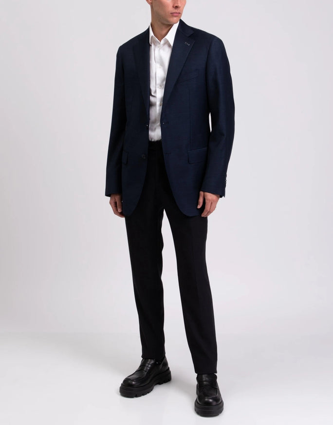 Reyer Single-Breasted Wool Blazer – Navy