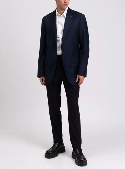 Reyer Single-Breasted Wool Blazer – Navy