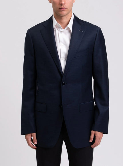 Reyer Single-Breasted Wool Blazer – Navy