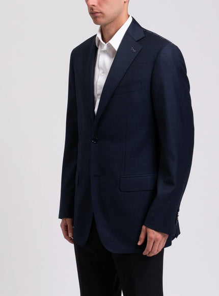 Reyer Single-Breasted Wool Blazer – Navy